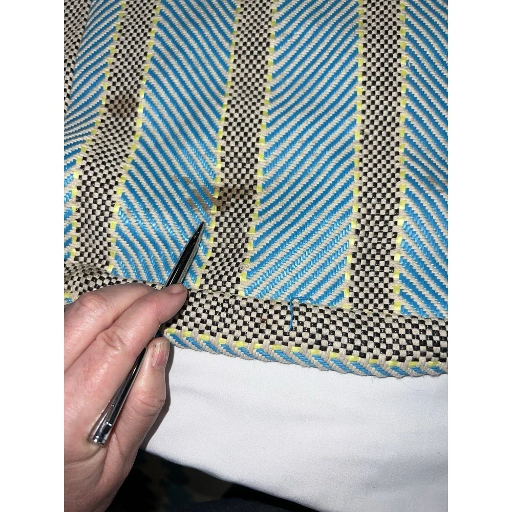 Boho Blue, Yellow and‎ Black Striped Tote Market Bag